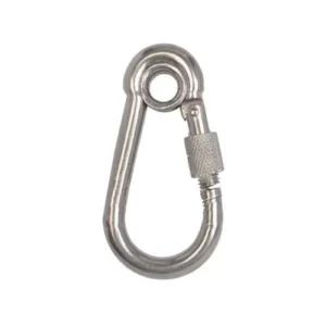 Mosquetão inox trava dupla roscada