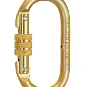 Mosquetão Aço Oval c/ rosca 25Kn Steelflex