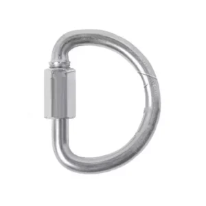 Mosquetão tipo meia lua - malha rápida com trava roscada