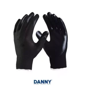 Luva de segurança UltraBlack em nylon com banho nitrílico